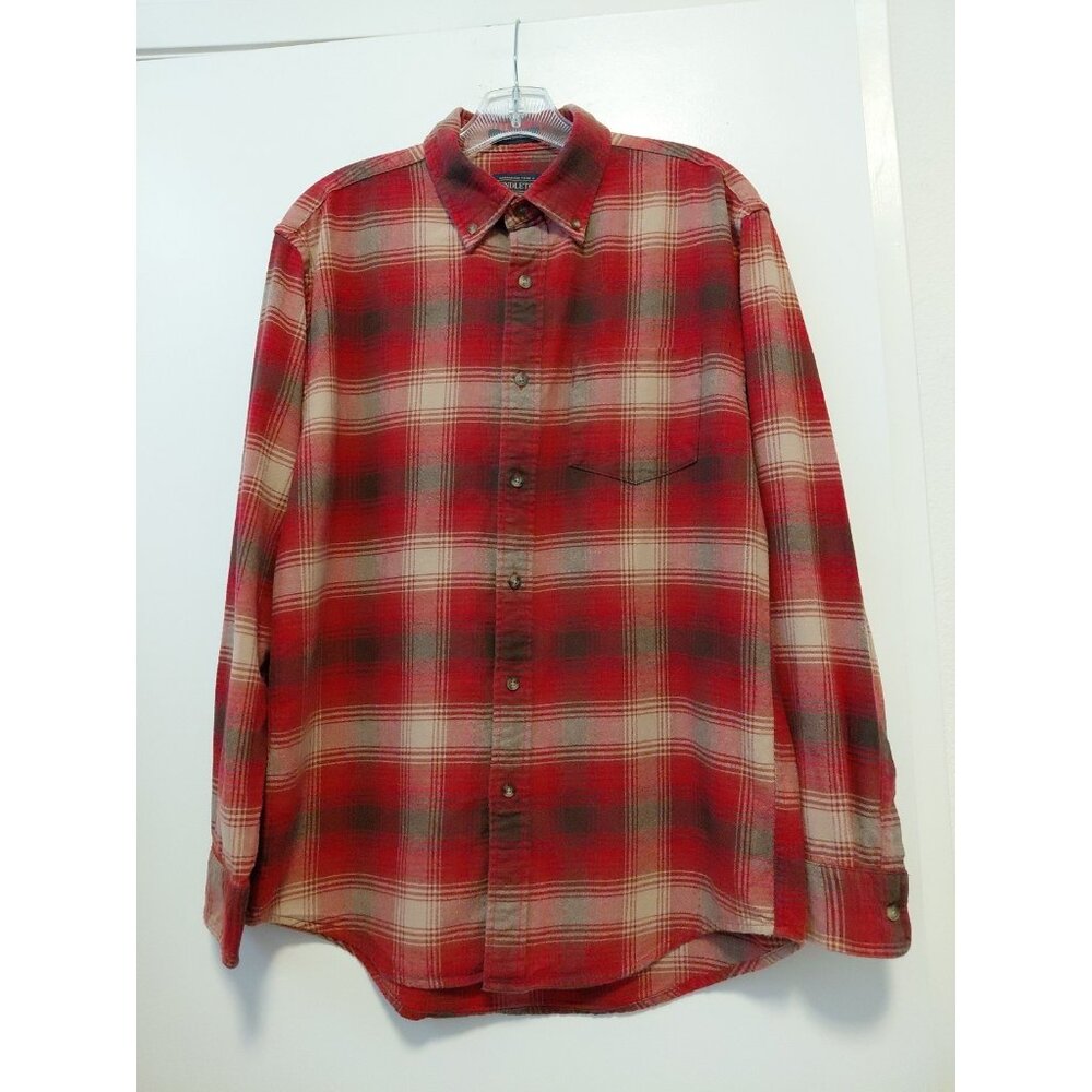 Pendelton Mason Flannel Shirt Red Plaid Long Sleeve Button Down Medium